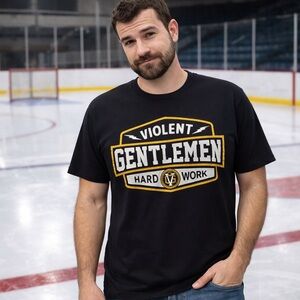 Violent Gentlemen Hard Work Graphic T-Shirt Black XL Streetwear Hockey Brand